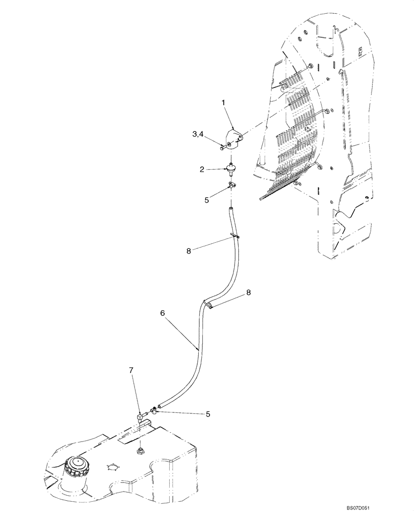 Схема запчастей Case 621E - (03-04A) - FUEL TANK - BREATHER (03) - FUEL SYSTEM