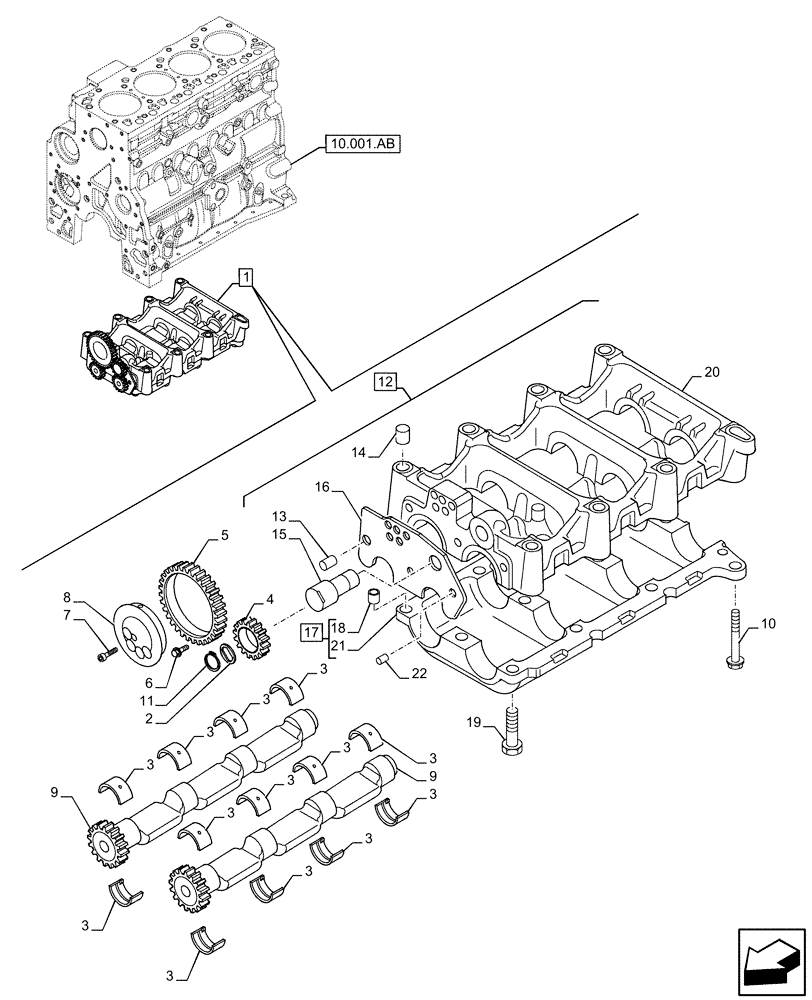 Схема запчастей Case F4HFE413N B006 - (10.110.AC) - DYNAMIC BALANCER (10) - ENGINE