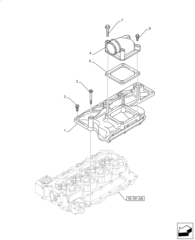Схема запчастей Case F4HFE413N B007 - (10.254.AM) - MANIFOLD, INTAKE (10) - ENGINE