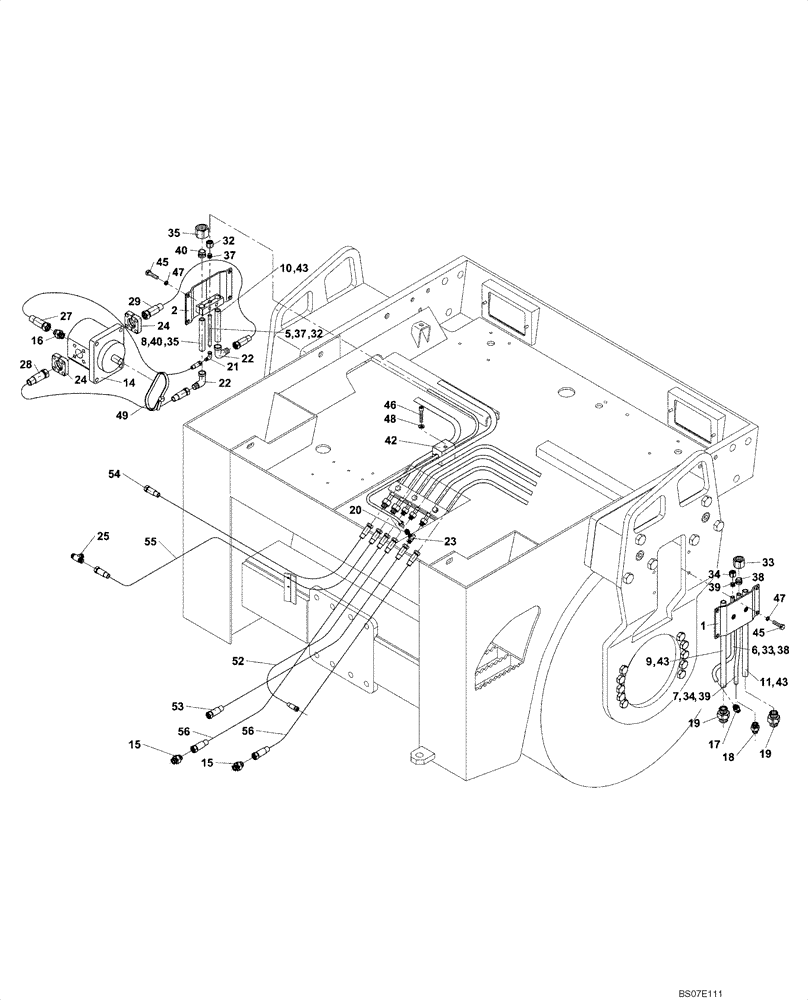 Схема запчастей Case DV204 - (10-315/4[03]) - HYDRAULIC CIRCUIT - REAR FRAME (GROUP 315/4) (08) - HYDRAULICS