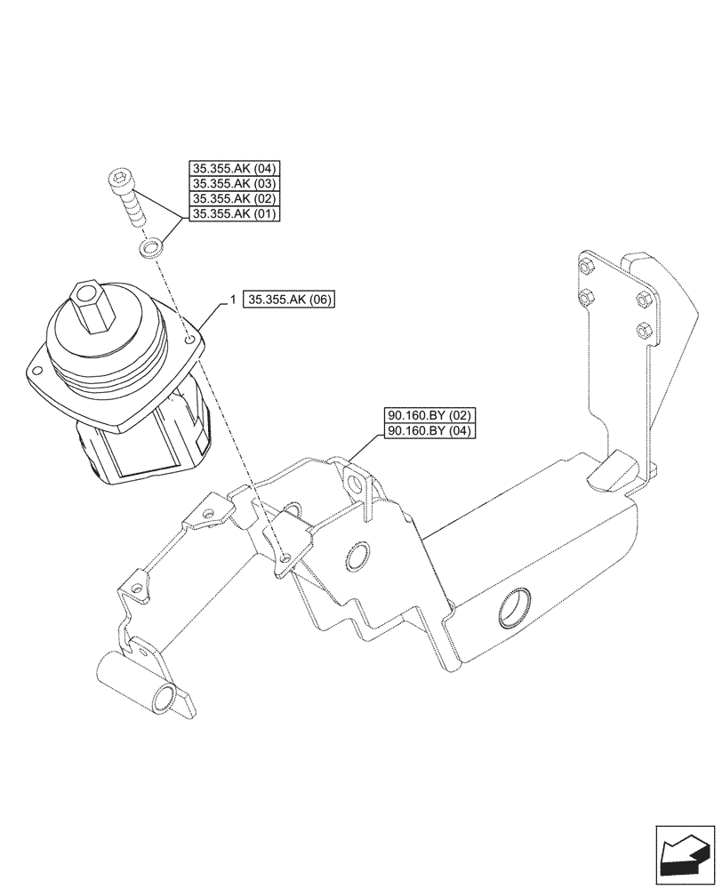 Схема запчастей Case CX210D LC LR - (35.355.AK[05]) - STD + VAR - 461864, 461865, 461867, 461869, 461870, 461871, 461863, 461872 - JOYSTICK, VALVE, REMOTE CONTROL (35) - HYDRAULIC SYSTEMS