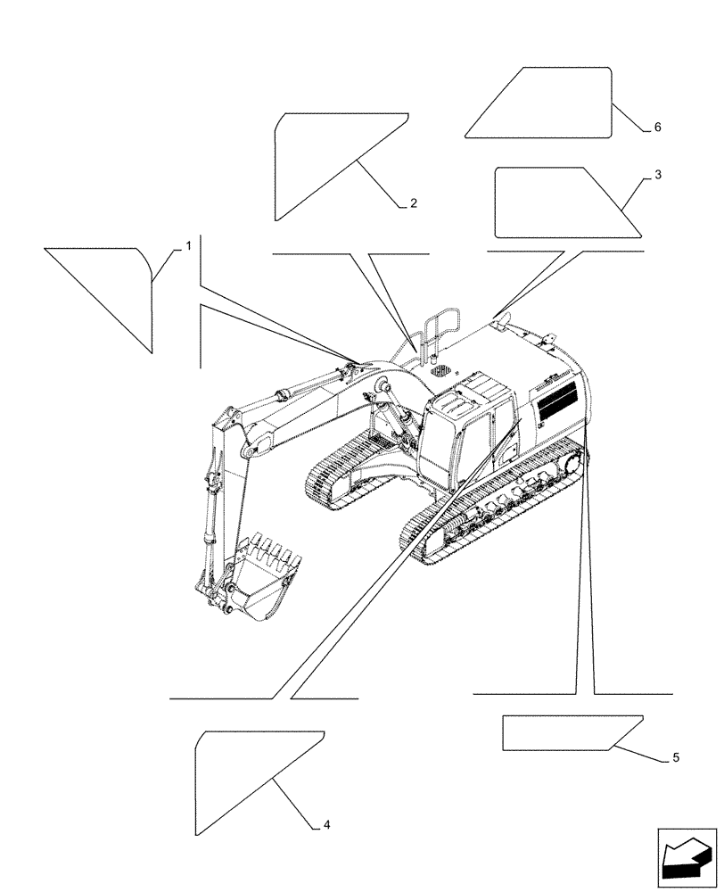 Схема запчастей Case CX210D NLC - (90.108.AC[02]) - WARNING DECAL (90) - PLATFORM, CAB, BODYWORK AND DECALS