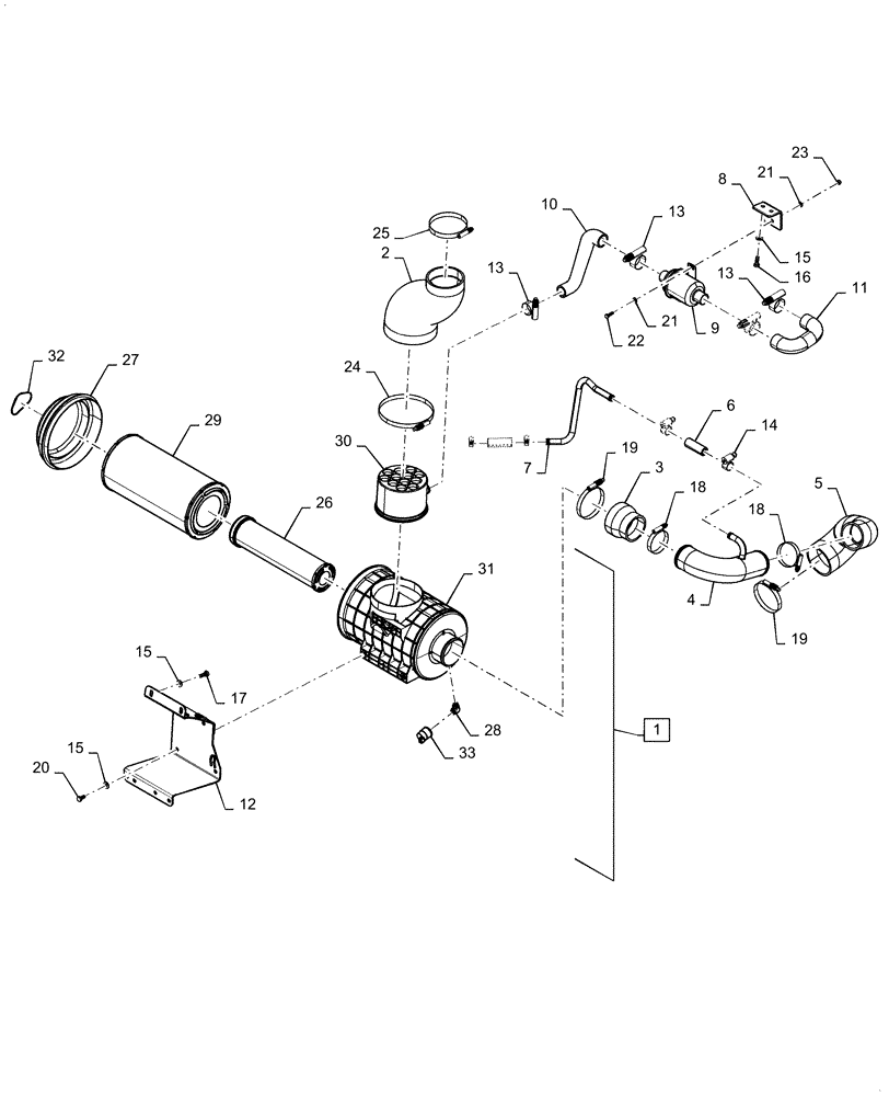 Схема запчастей Case 1150M WT/LGP - (10.202.AK[02]) - AIR CLEANER & INTAKE PARTS NON REGULATED EMISSIONS (10) - ENGINE