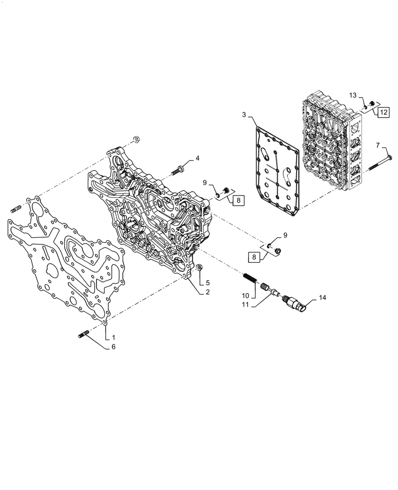 Схема запчастей Case 521F - (21.135.AQ) - VAR - 424224 - MANIFOLD CONTROL VALVE (21) - TRANSMISSION
