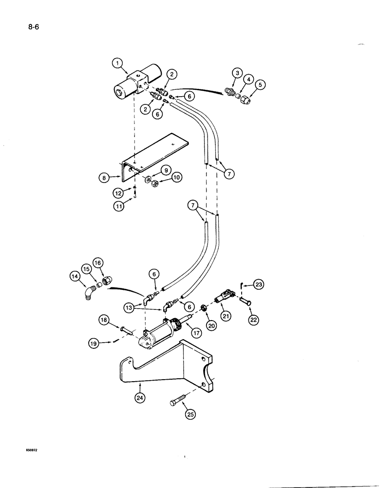 Схема запчастей Case 1085B - (8-006) - HI-LOW SHIFTER AIR CONTROLS (08) - HYDRAULICS