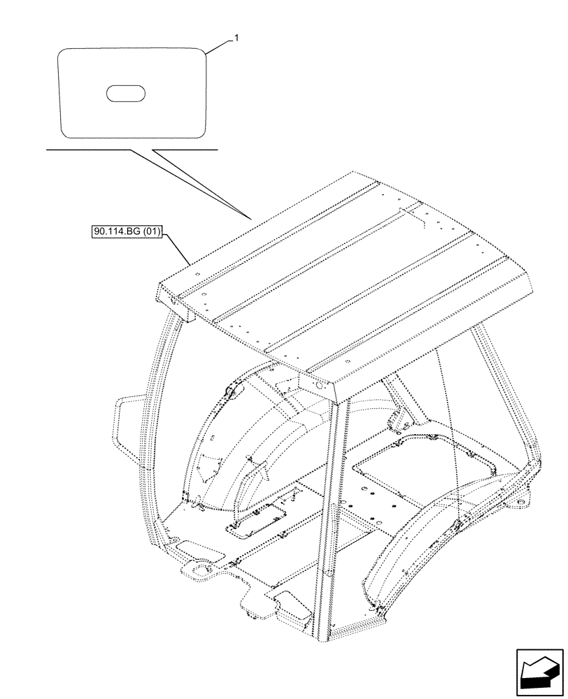 Схема запчастей Case 580SN WT - (90.108.AE[02]) - DECALS, CANOPY (90) - PLATFORM, CAB, BODYWORK AND DECALS