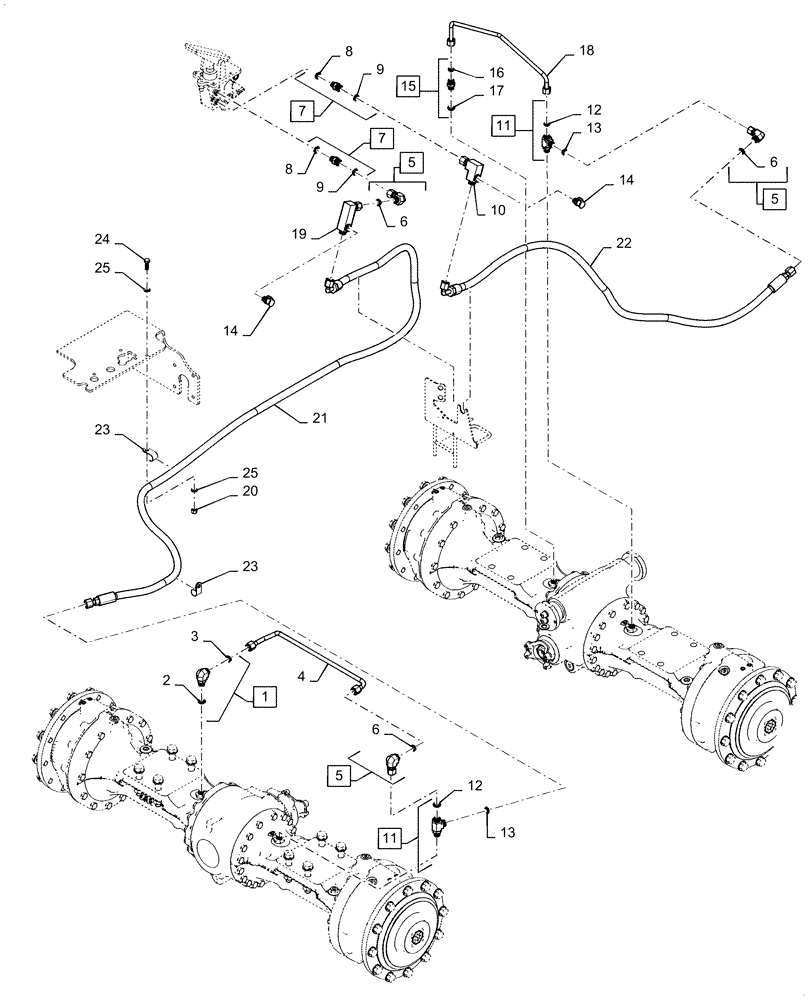 Схема запчастей Case 521F - (33.202.AP[04]) - VAR - 782122 - BRAKE LINE INSTALLATION, STANDARD (33) - BRAKES & CONTROLS