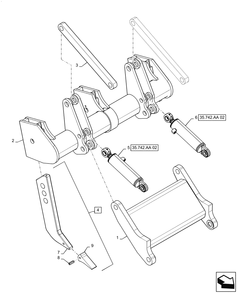 Схема запчастей Case 1150M WT/LGP - (89.128.AC[03]) - KIT, RIPPER PARTS (89) - TOOLS