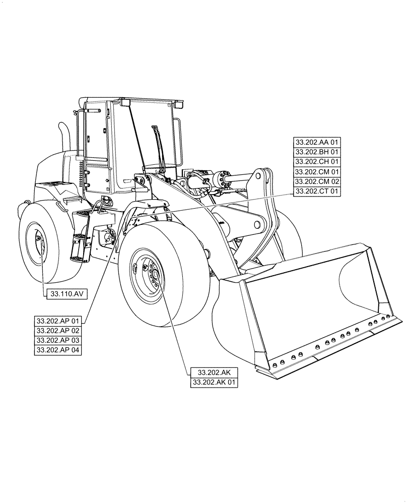 Схема запчастей Case 521F - (33.000.00) - SECTION INDEX - BRAKES & CONTROLS (33) - BRAKES & CONTROLS