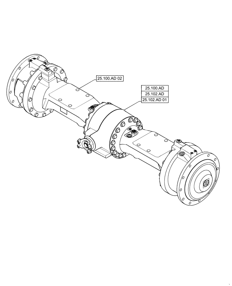 Схема запчастей Case 621F - (25.000.00[01]) - SECTION INDEX - FRONT AXLE SYSTEM (25) - FRONT AXLE SYSTEM