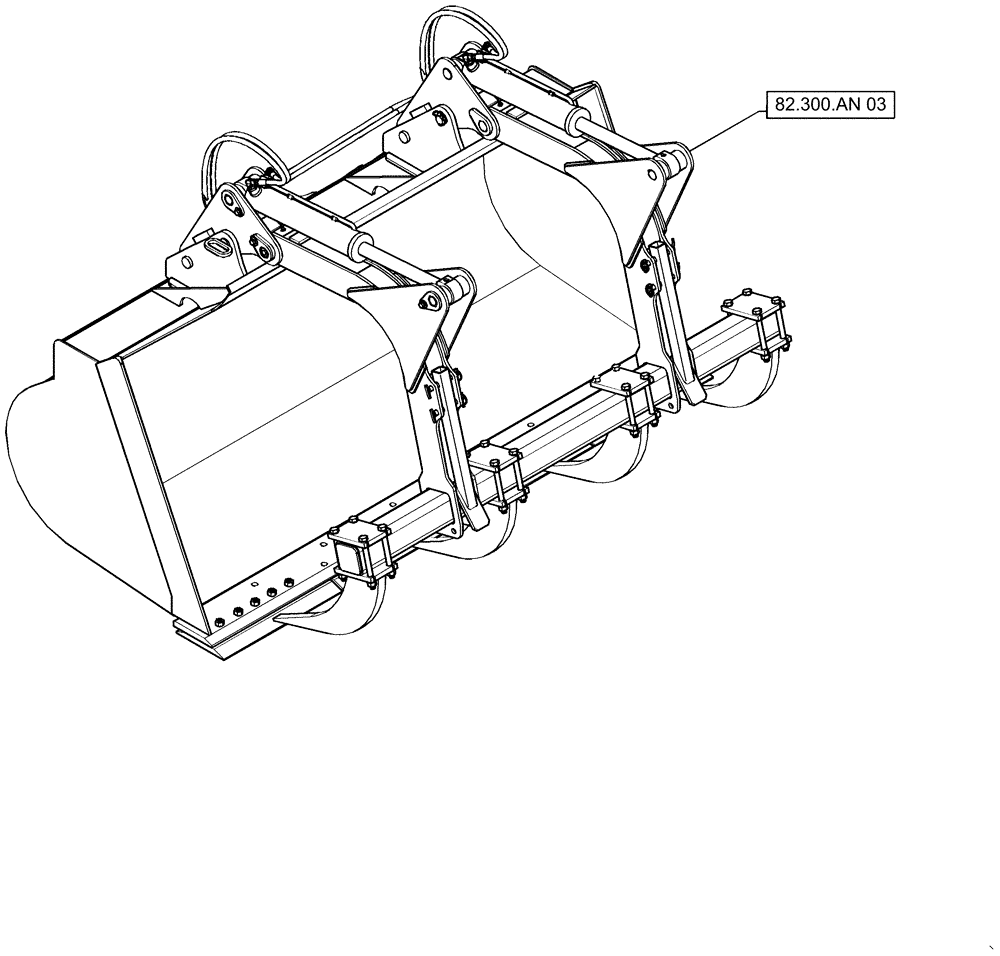 Схема запчастей Case 521F - (82.000.00[02]) - SECTION INDEX - GRAPPLE BUCKET (82) - FRONT LOADER & BUCKET