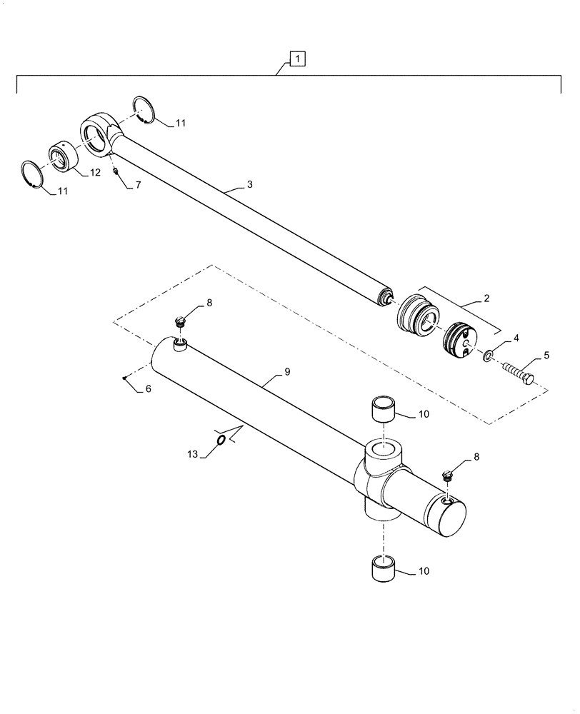 Схема запчастей Case 1650M XLT - (35.741.AJ[04]) - LIFT CYLINDER, ASSY BD ONLY (35) - HYDRAULIC SYSTEMS