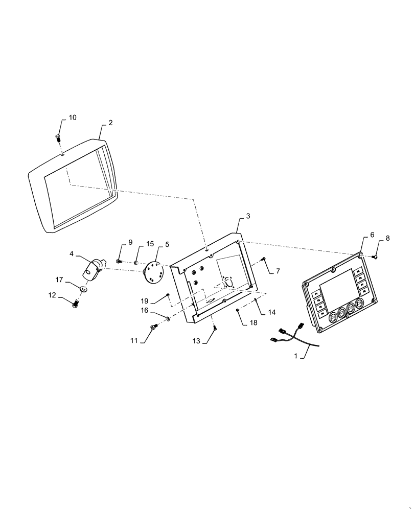 Схема запчастей Case DV210D - (55.952.AB[02]) - DISPLAY ASSEMBLY (55) - ELECTRICAL SYSTEMS