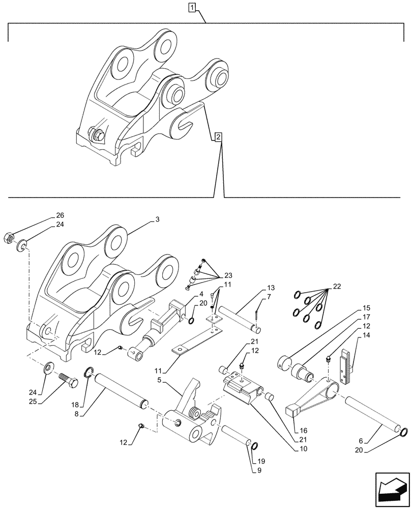 Схема запчастей Case CX80C - (84.100.288) - HYDRAULIC QUICK COUPLER MULTI-FIT S KIT, EU MODELS (84) - BOOMS, DIPPERS & BUCKETS