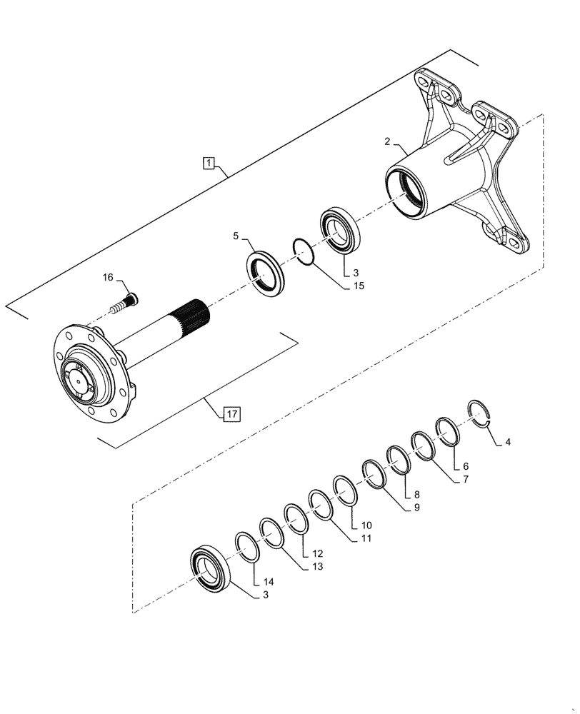 Схема запчастей Case SR270 - (25.450.020) - CHAIN DRIVE AXLE (25) - FRONT AXLE SYSTEM