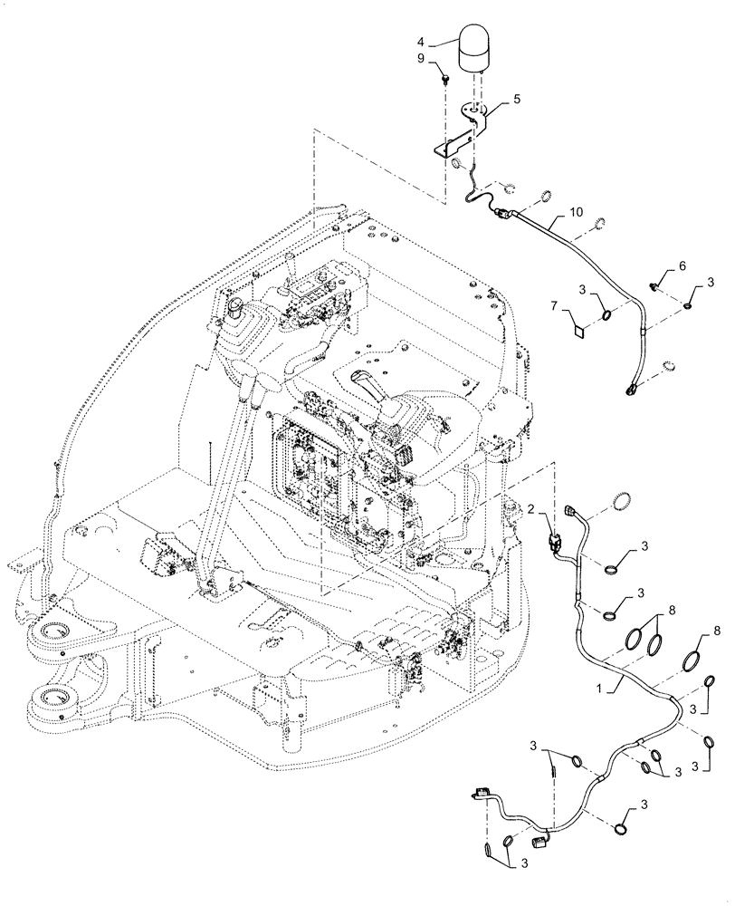 Схема запчастей Case CX36B - (55.404.AC[01]) - ROTATING BEACON (55) - ELECTRICAL SYSTEMS