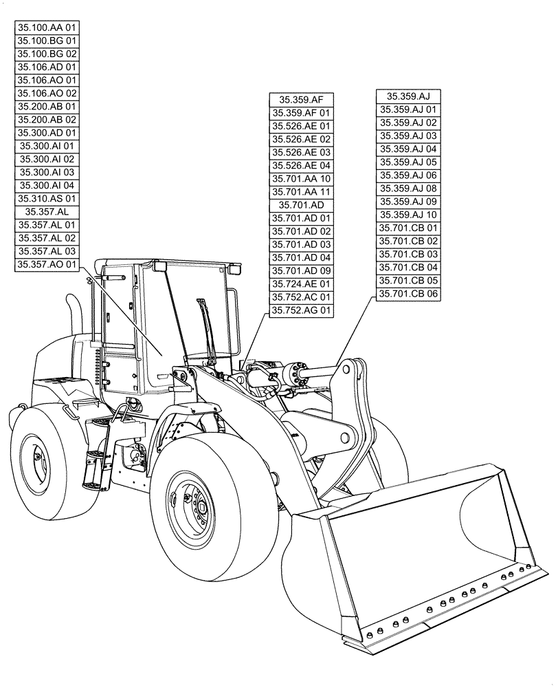 Схема запчастей Case 521F - (35.000.00) - SECTION INDEX - HYDRAULIC SYSTEMS (35) - HYDRAULIC SYSTEMS