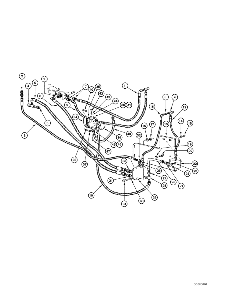 Схема запчастей Case 885 - (05.02[00]) - BRAKE AND STEERING - HYDRAULIC CIRCUIT (05) - STEERING