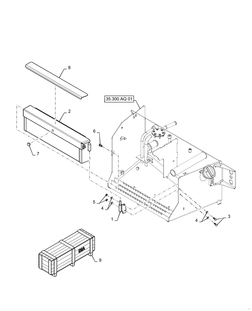 Схема запчастей Case 570N EP - (88.100.AH[01]) - VAR - 747875 - TOOL BOX (88) - ACCESSORIES
