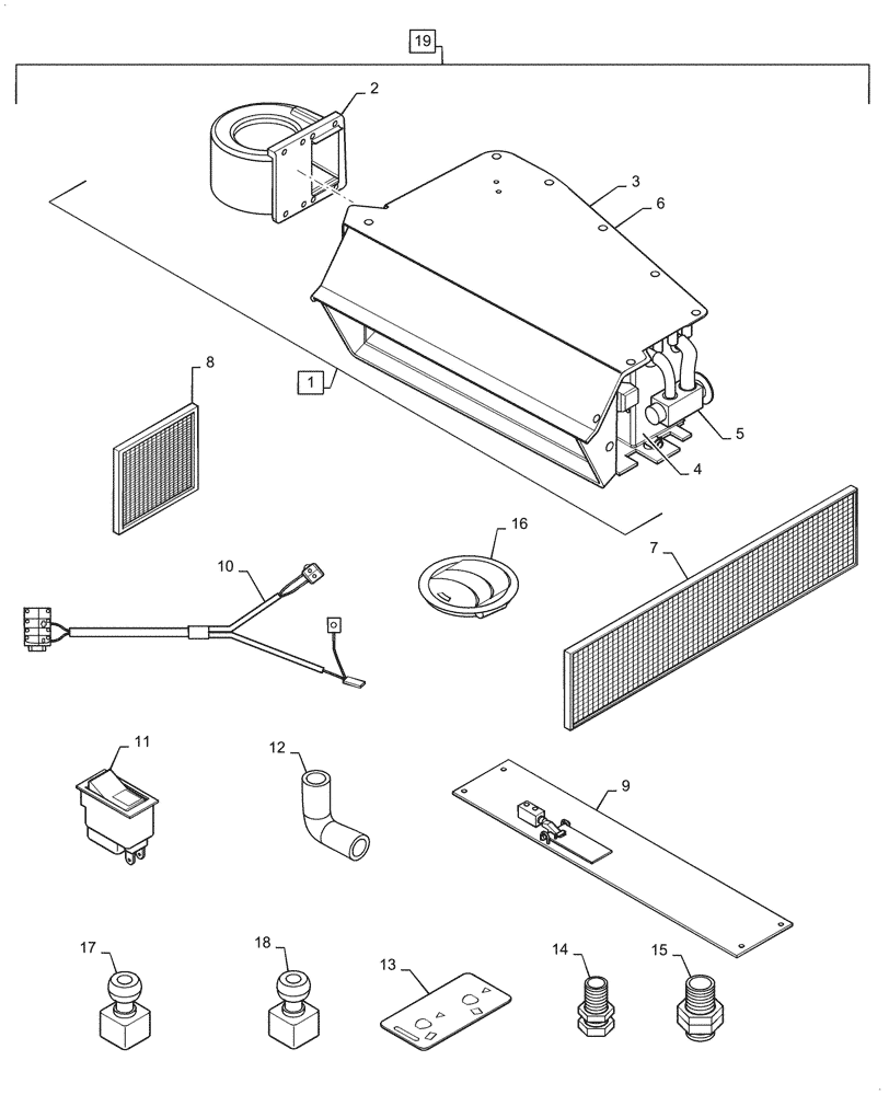 Схема запчастей Case SV208 - (09-71[03]) - AIR CONDITIONING PARTS - ASN NENTA2269 (09) - CHASSIS/ATTACHMENTS
