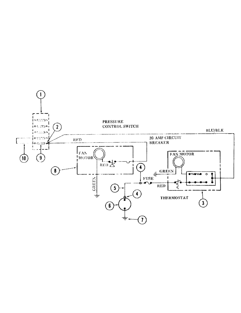 Схема запчастей Case 120 - (313) - AIR CONDITIONER ELECTRICAL CIRCUIT (50) - CAB CLIMATE CONTROL