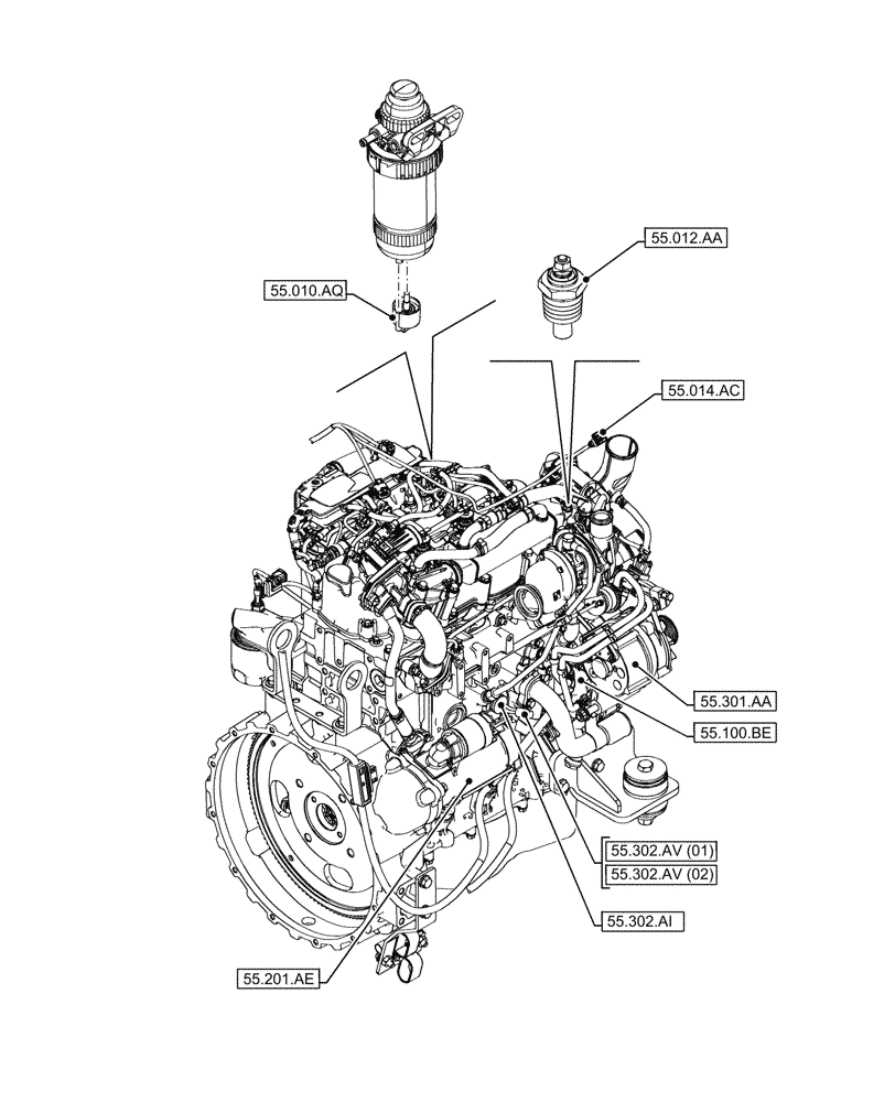 Схема запчастей Case 580SN WT - (55.000.00[01]) - SECTION INDEX - ELECTRICAL SYSTEMS (55) - ELECTRICAL SYSTEMS