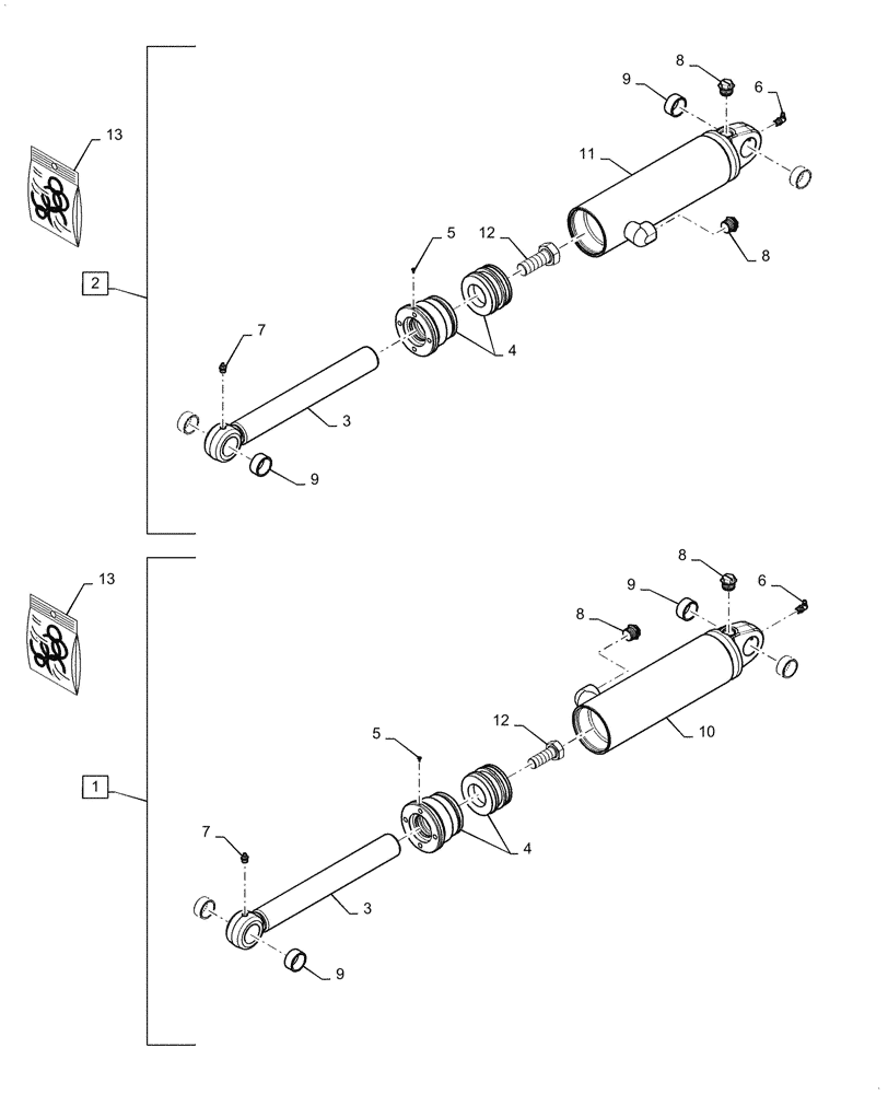 Схема запчастей Case 850M LT - (35.742.AA[01]) - RIPPER, HYDRAULIC CYLINDER (35) - HYDRAULIC SYSTEMS