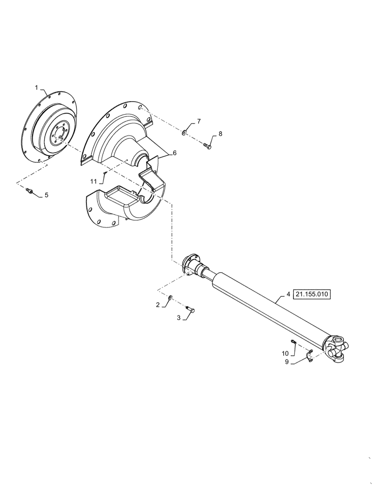 Схема запчастей Case 621G - (21.113.010[01]) - INPUT SHAFT INSTALLATION (21) - TRANSMISSION