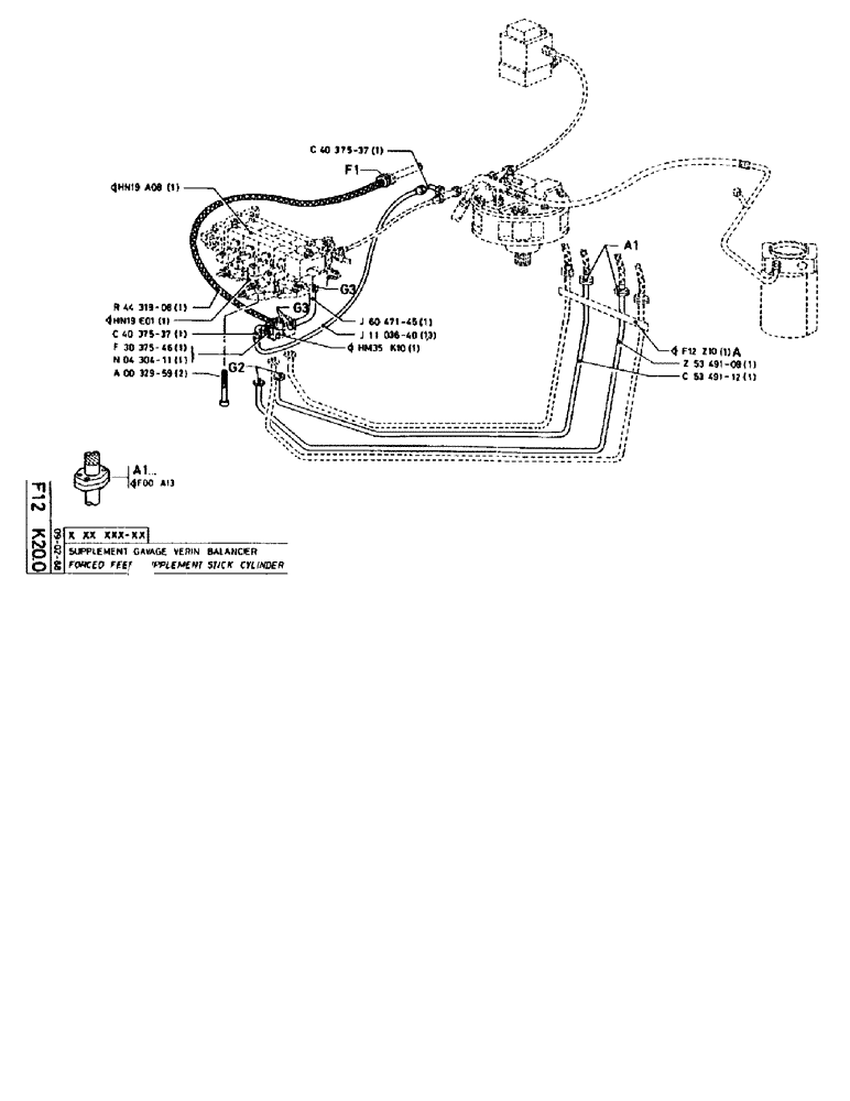 Схема запчастей Case 90BCL - (205) - FORCED FEED SUPPLEMENT STICK CYLINDER (07) - HYDRAULIC SYSTEM