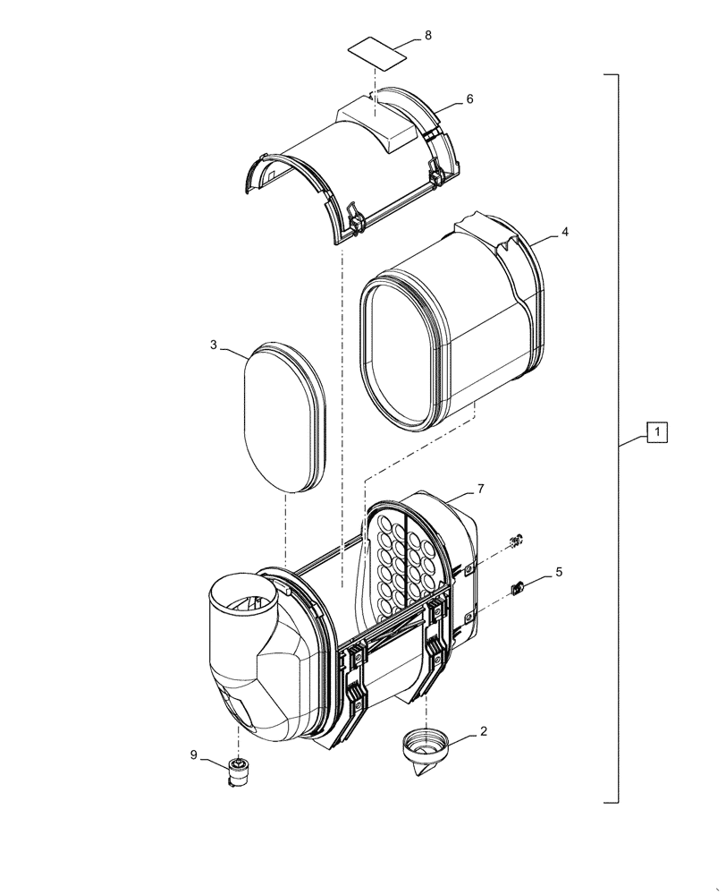 Схема запчастей Case 921G - (10.202.010[01]) - AIR CLEANER ASSEMBLY (10) - ENGINE
