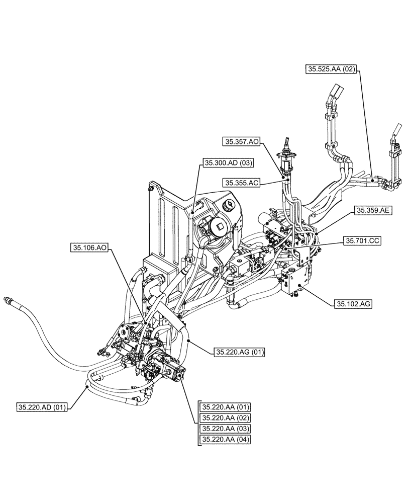 Схема запчастей Case 321F - (35.000.00[03]) - SECTION INDEX - HYDRAULIC SYSTEMS (35) - HYDRAULIC SYSTEMS