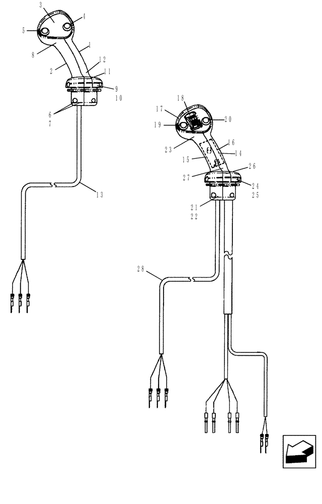 Схема запчастей Case 590SN - (35.724.04) - HANDLE GRIP, ASSY, LOADER, TRANSMISSION, CONTROL, 2WD, 4WD (35) - HYDRAULIC SYSTEMS