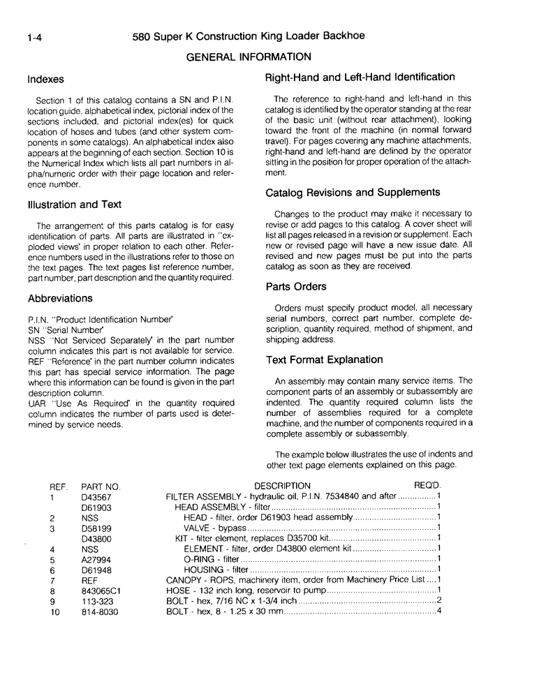 Схема запчастей Case 580SK - (1-04) - GENERAL INFORMATION (00) - PICTORIAL INDEX