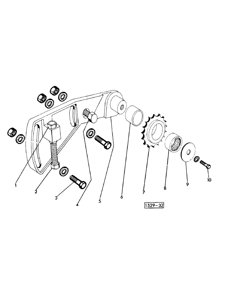 Схема запчастей Case 1529 - (076) - NO. 50 CHAIN BRACKET 