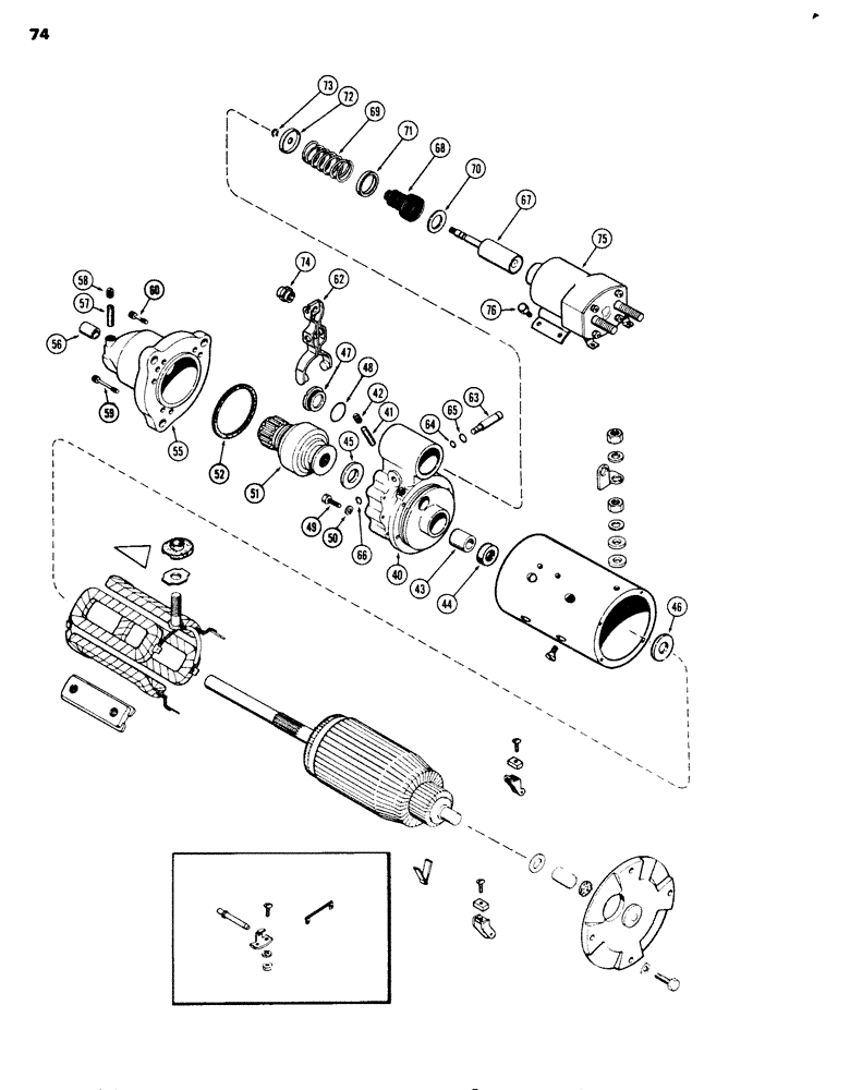 Схема запчастей Case 680G - (074) - L79906 STARTER, U.S. STANDARD EXTERNAL THREADS (04) - ELECTRICAL SYSTEMS