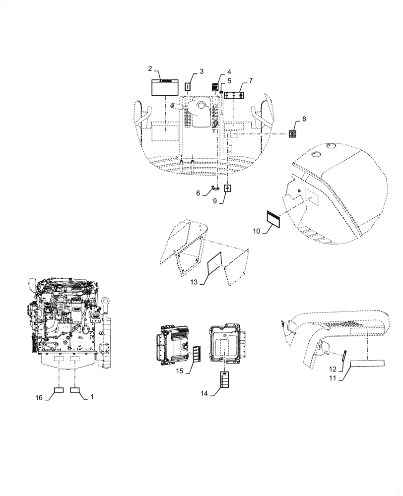 Схема запчастей Case 586H - (90.108.AB[02]) - DECALS COMMON (90) - PLATFORM, CAB, BODYWORK AND DECALS
