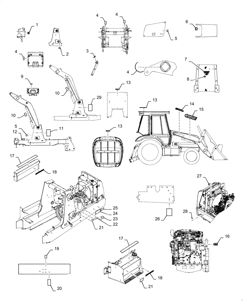 Схема запчастей Case 570N EP - (90.108.AB[02]) - DECALS, EXTERIOR (90) - PLATFORM, CAB, BODYWORK AND DECALS