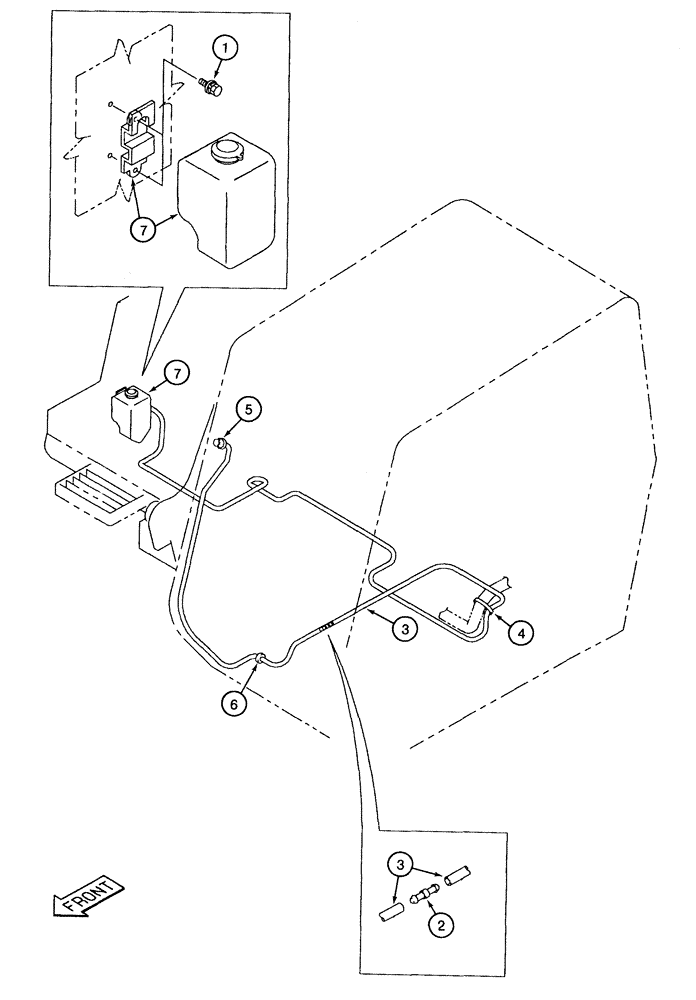 Схема запчастей Case 9050B - (4-22) - WINDSHIELD WASHER (04) - ELECTRICAL SYSTEMS