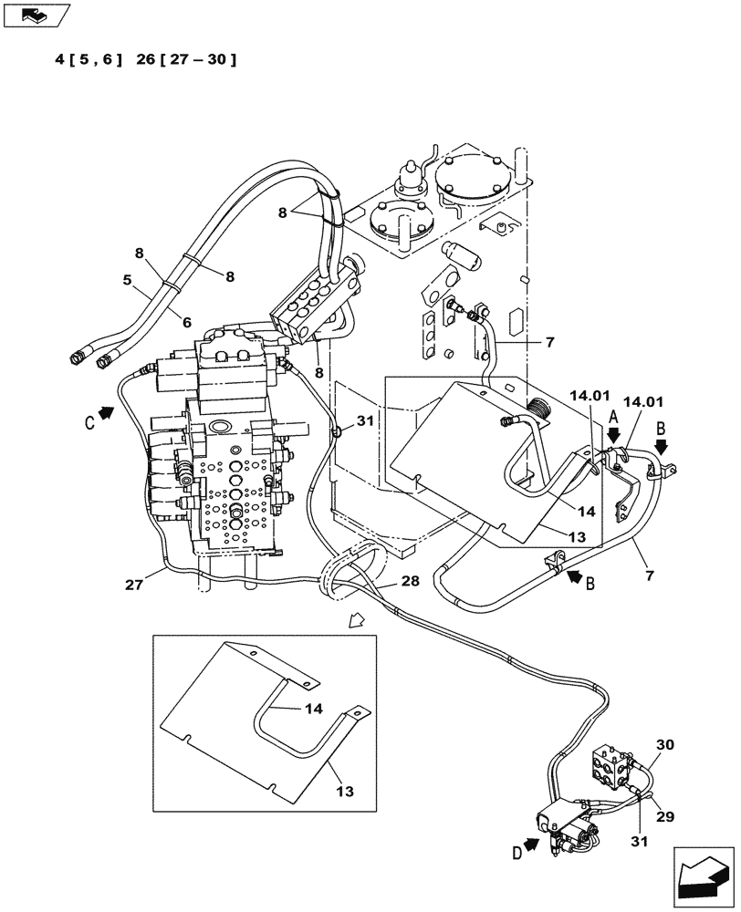 Схема запчастей Case CX145C SR - (35.310.AJ[03]) - VAR - 461863 - SECOND OPTION LINE, W/ ELECTRICAL PROPORTIONAL CONTROL (ANZ) (35) - HYDRAULIC SYSTEMS