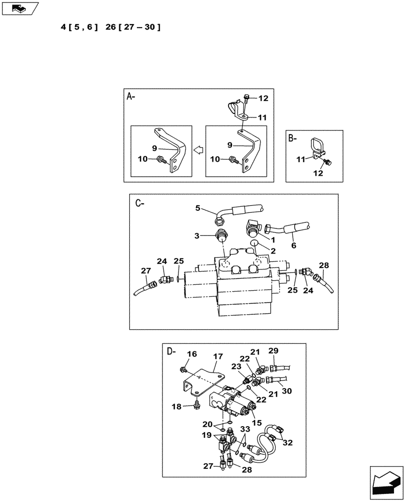 Схема запчастей Case CX145C SR - (35.310.AJ[04]) - VAR - 461863 - SECOND OPTION LINE, W/ ELECTRICAL PROPORTIONAL CONTROL (ANZ) (35) - HYDRAULIC SYSTEMS