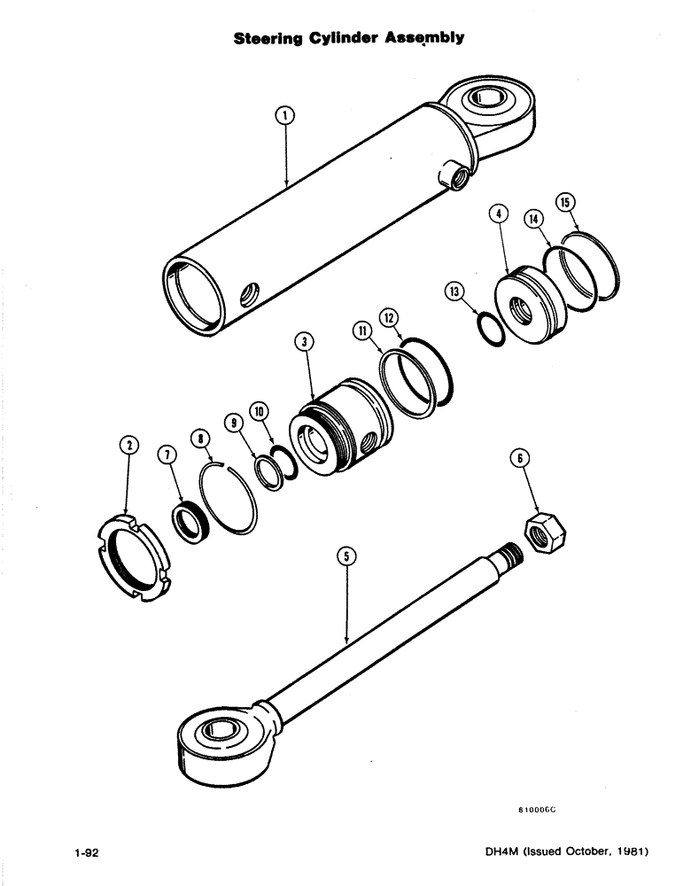 Схема запчастей Case DH4 - (1-92) - STEERING CYLINDER ASSEMBLY (41) - STEERING