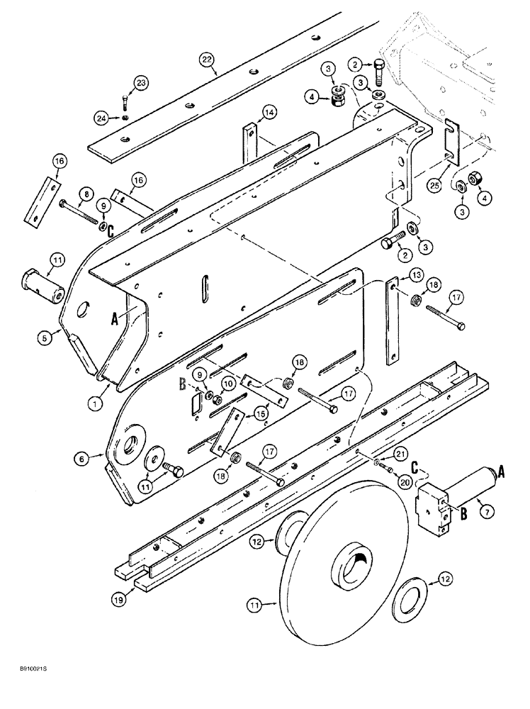Схема запчастей Case 760 - (09-072) - TRENCHER BOOMS AND MOUNTING, ROCK BOOM - 5 FOOT (89) - TOOLS