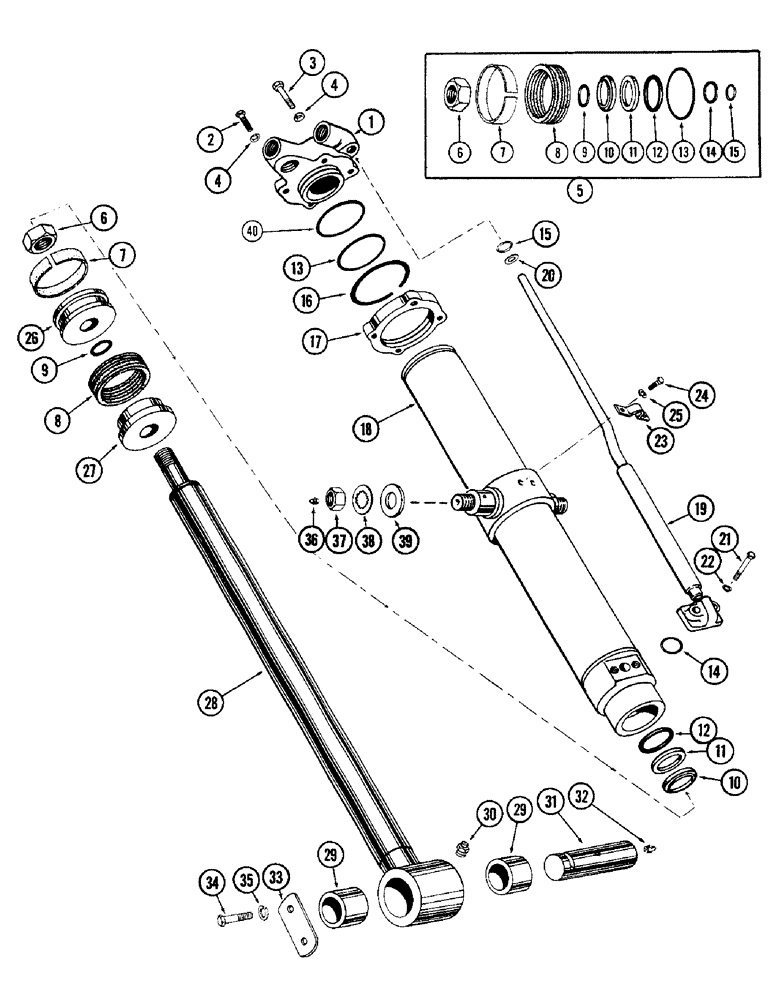 Схема запчастей Case W10B - (228) - LOADER TILT CYLINDERS (08) - HYDRAULICS