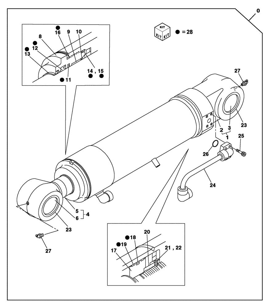 Схема запчастей Case CX135SR - (08-109) - OFFSET CYLINDER (08) - HYDRAULICS