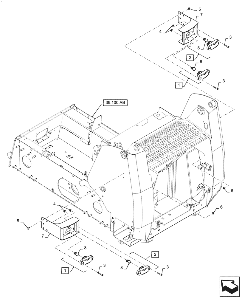Схема запчастей Case TR320 - (55.514.03) - REAR LIGHT - ASSY (ALL CASE) (55) - ELECTRICAL SYSTEMS