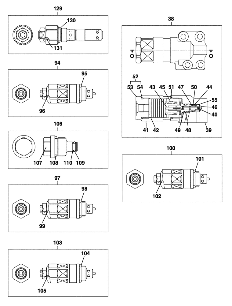 Схема запчастей Case CX135SR - (08-124[06]) - CONTROL VALVE - MONOBLOCK BOOM, OFFSET BACKHOE BOOM - WITH DOZER BLADE (08) - HYDRAULICS