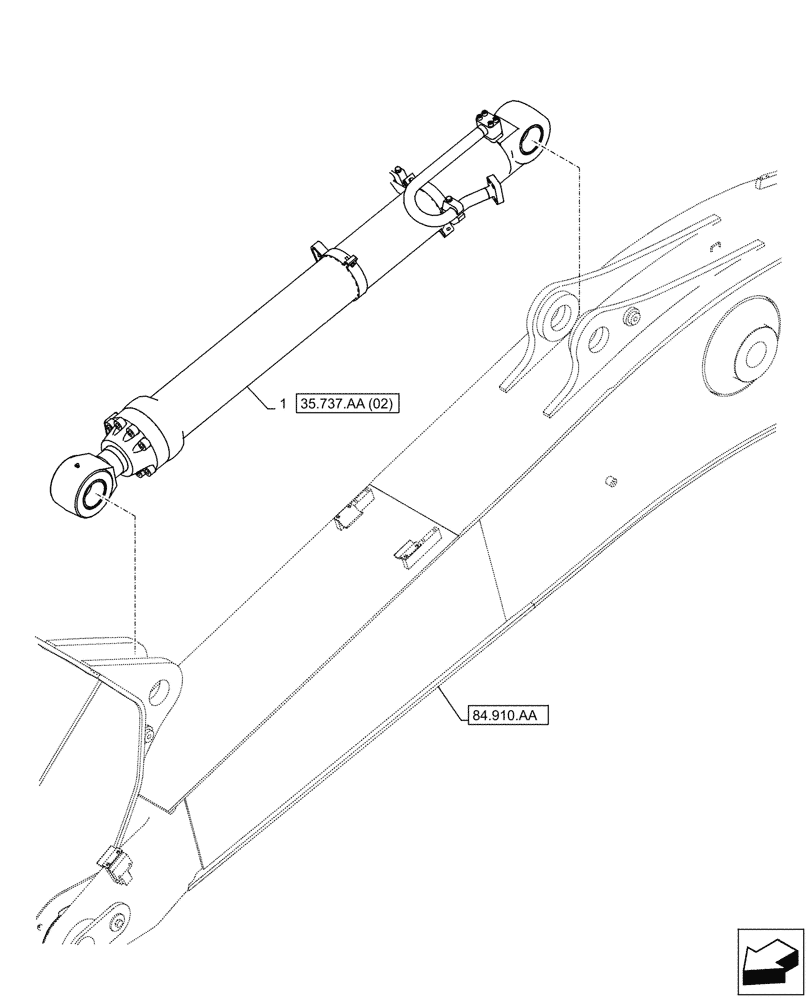 Схема запчастей Case CX250D LC - (35.737.AA[01]) - VAR - 461548, 781149, 781178 - ARM, CYLINDER (35) - HYDRAULIC SYSTEMS