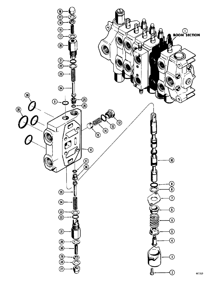 Схема запчастей Case 34 - (168) - D40755 BACKHOE BOOM SECTION 