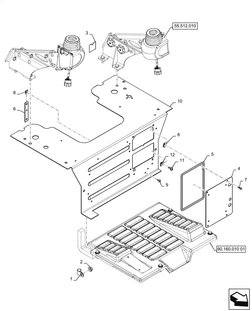 Схема запчастей Case TV380 - (29.200.030) - ELECTRO-HYDRAULIC CONTROLS ASSY (29) - HYDROSTATIC DRIVE