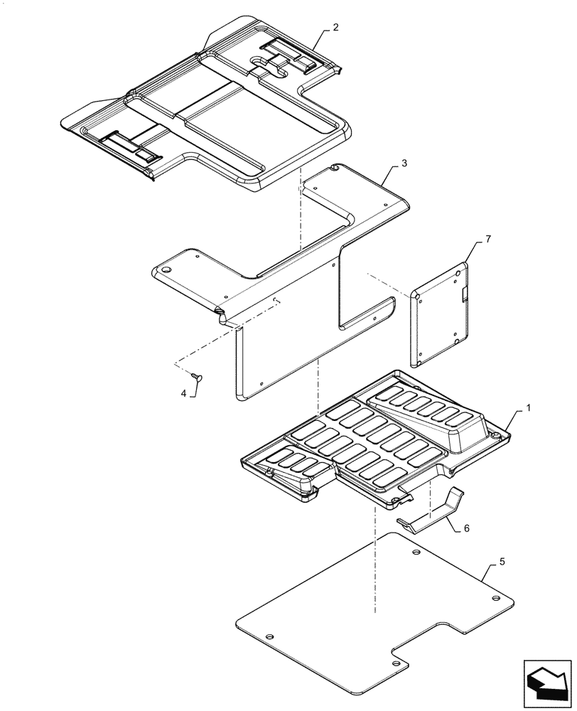 Схема запчастей Case TR340 - (90.160.030[03]) - FLOOR MAT, EH CONTROLS (90) - PLATFORM, CAB, BODYWORK AND DECALS